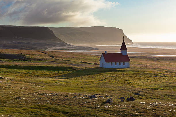 istock Typical Rural Icelandic Church at Sea Coastline 178502441