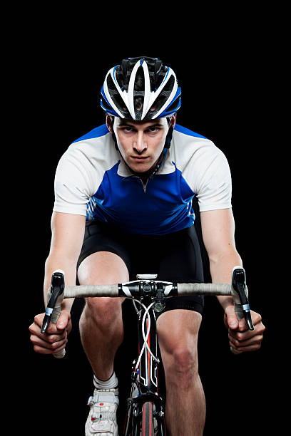istock Young male cyclist on bike 178503627