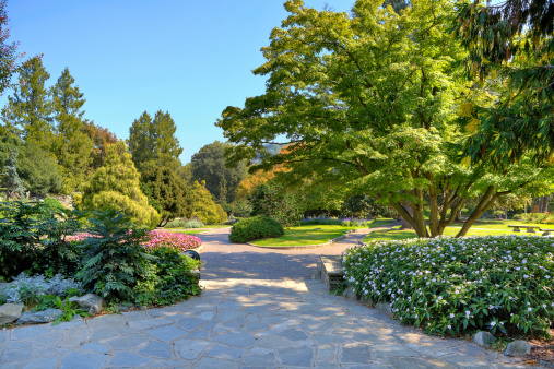 Portland Japanese Garden in summer season, Oregon - USA