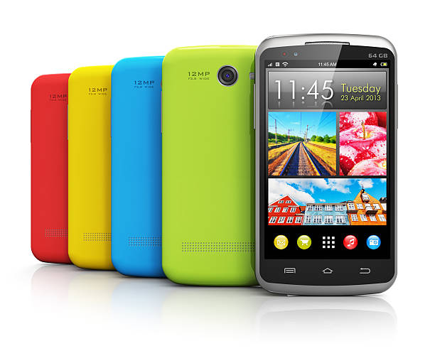 istock Modern color smartphones 178504935