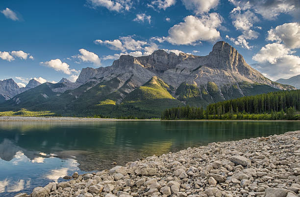 Mountain Range - Canmore Alberta stock photo