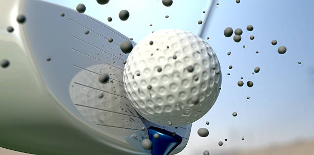 club de golf et de chocs - dimple golf ball golf ball photos et images de collection