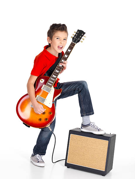 istock white boy sings and plays on the electric guitar 178506192