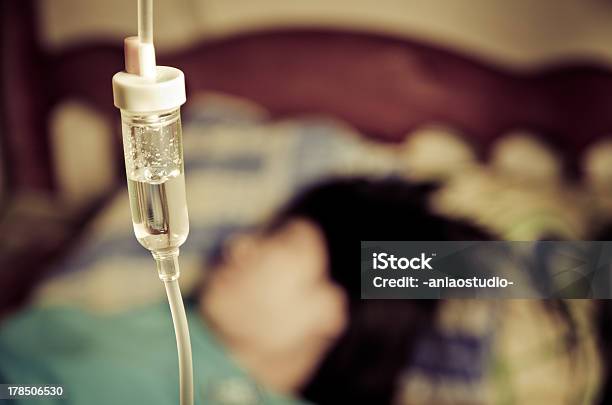 Iv Drip And Female Patient Stock Photo - Download Image Now - Adult, Adults Only, Aging Process