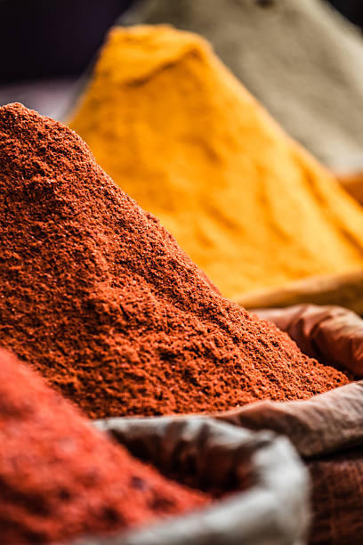 istock Traditional spices market in India. 178507373
