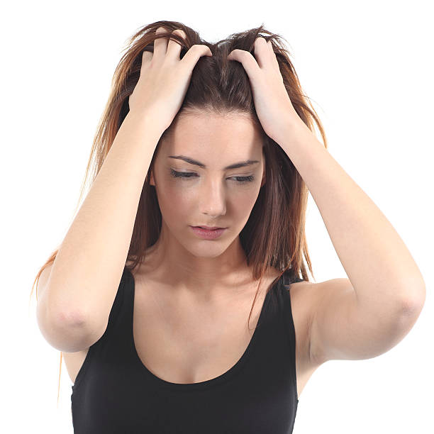 istock Beautiful girl worried with both hands on the head 178507800