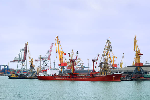 istock View on trading port with the ships 178508457