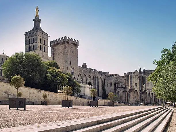 "Splendid gothic Popes' Palace in Avignon, France"