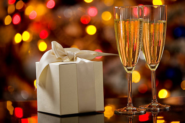 istock Champagner on Glass Table with Bokeh background 178509218