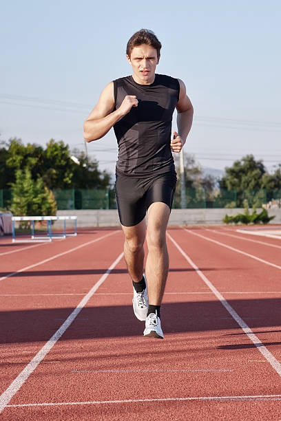 istock Young man run a hundred meters on the treadmill. 178509313