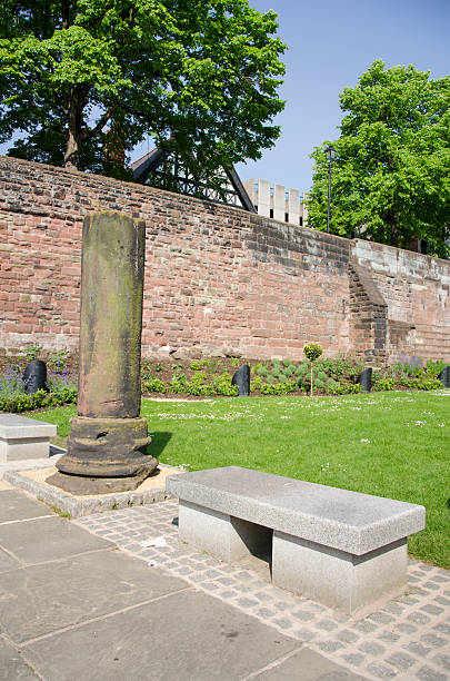 Stone Seating and Sandstone Pillar in Chester