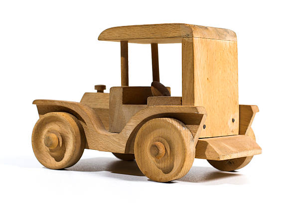 Eilat, Israel, December 13, 2022 : A decorative wooden car is on display at the Botanical Garden in the Eilat city, southern Israel