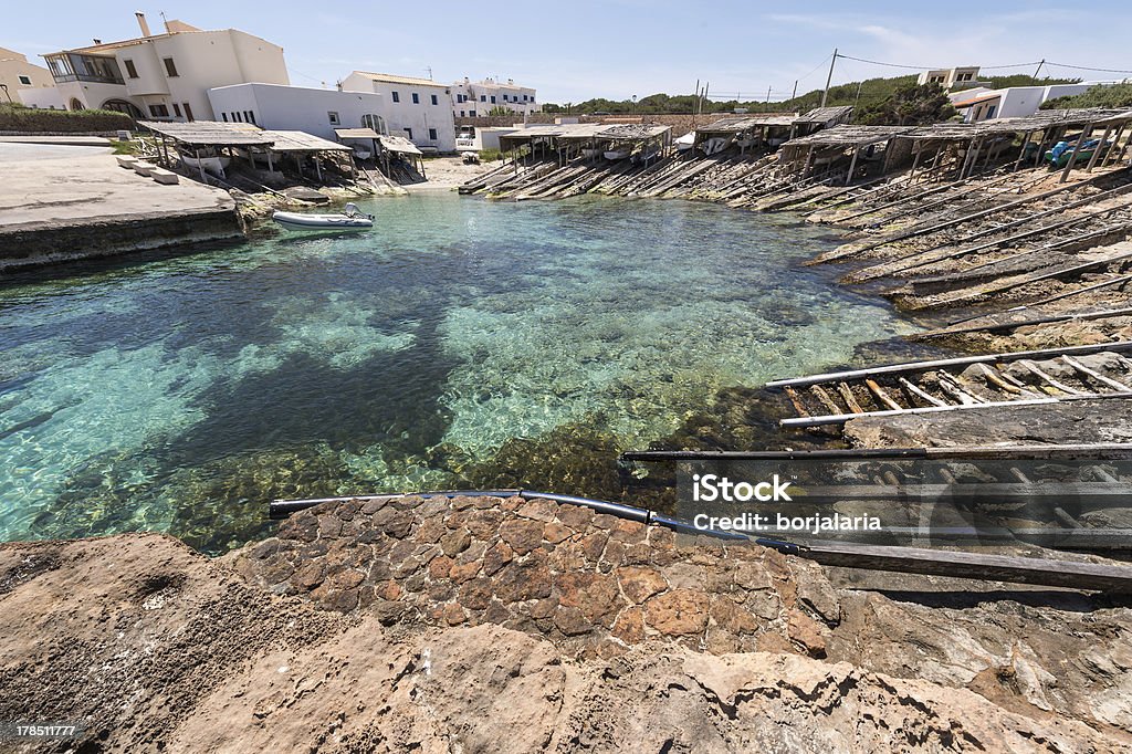 Es Calò porta em Ilha Formentera barcos caminhos-de-ferro - Royalty-free Ao Ar Livre Foto de stock