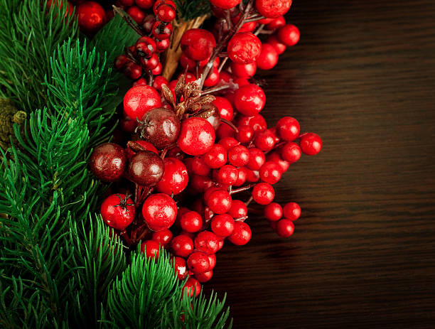 istock Christmas wreath from red berries 178512283