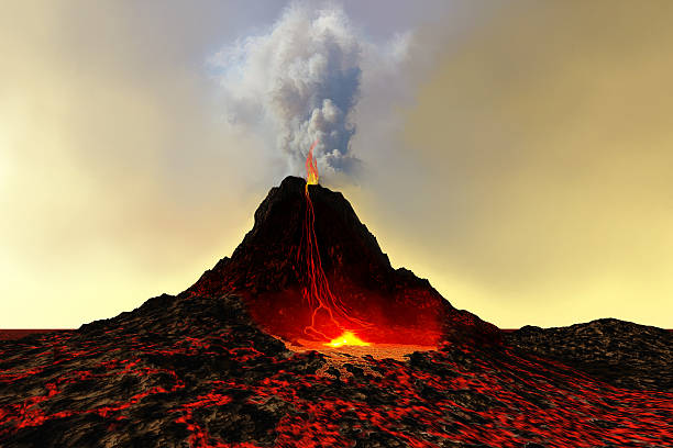 活火山 - volcano exploding smoke erupting ストックフォトと画像