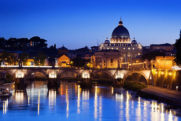 istock Sant' Angelo Bridge and Basilica of St. Peter in Rome 178512665