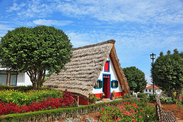 istock The cottage  and gable small garden with flowers 178512843