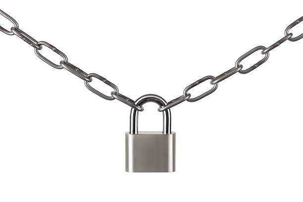 istock The padlock and chains isolated on a white background. 178513349