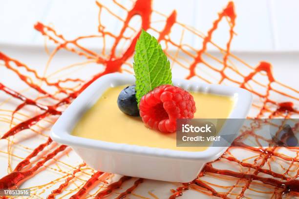 Vanilla Custard Stock Photo - Download Image Now - Blueberry, Caramel, Close-up