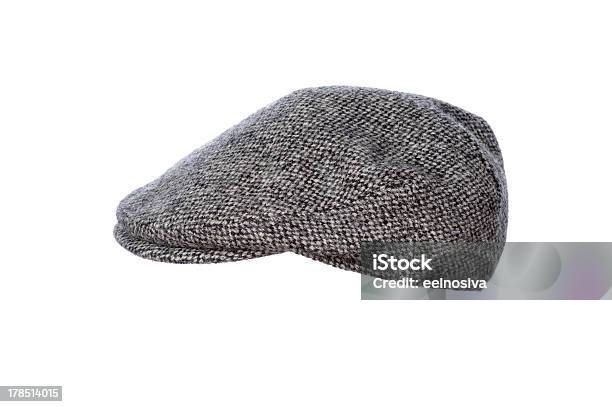 Grey Tweed Flat Cap Isolated Stock Photo - Download Image Now - Flat Cap, Tweed, Cut Out