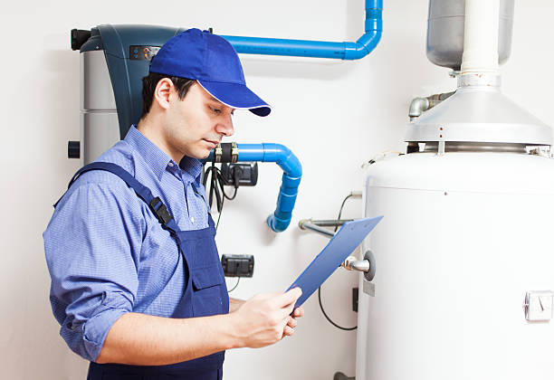 istock Hot-water heater service 178514114