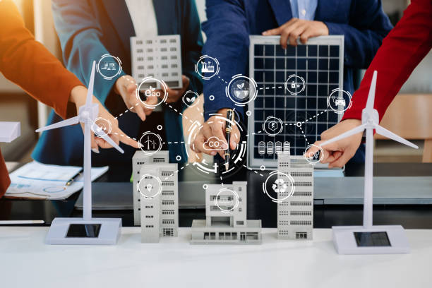 istock technology and Solar Energy Environment city Concept. 1785145907