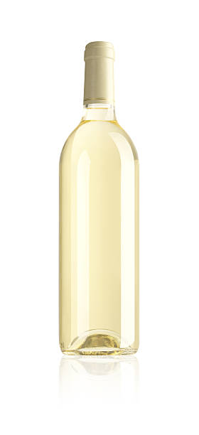 bottle of white wine stock photo