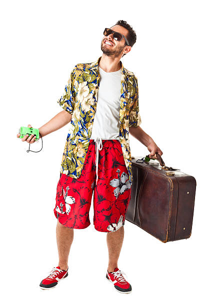 won free podróż - travel suitcase hawaiian shirt people traveling zdjęcia i obrazy z banku zdjęć