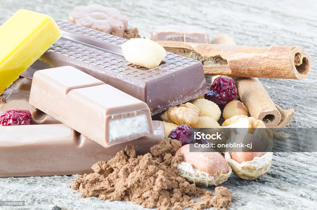 Cioccolato e ingredienti - Foto stock royalty-free di Alimentazione non salutare