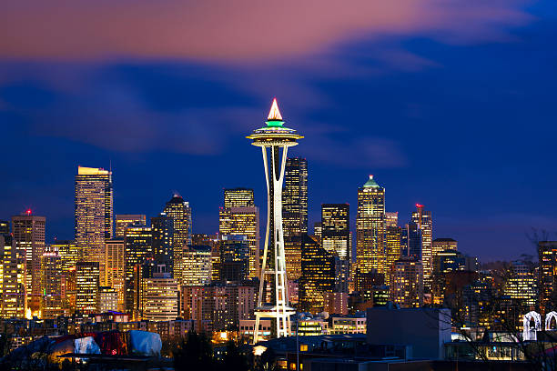 istock Scenery of Seattle skyline at night 178515959