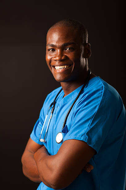 istock happy african american medical worker studio portrait 178516525