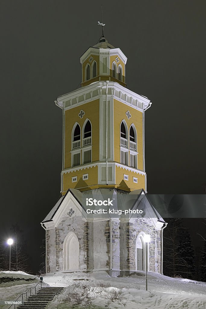 Belfry of the Kerimaki Church in winter night, Finland "Belfry of the Kerimaki Church in winter night, Southern Savonia, Finland" Architecture Stock Photo