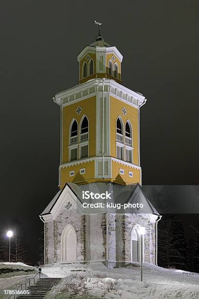 Belfry Of The Kerimaki Church In Winter Night Finland Stock Photo - Download Image Now