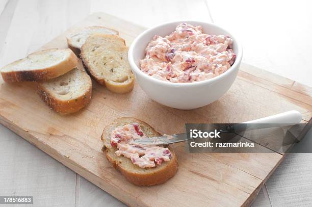 Pimento Cheese Spread On Bread Stock Photo - Download Image Now - Hummus - Food, Spreading, Table Knife