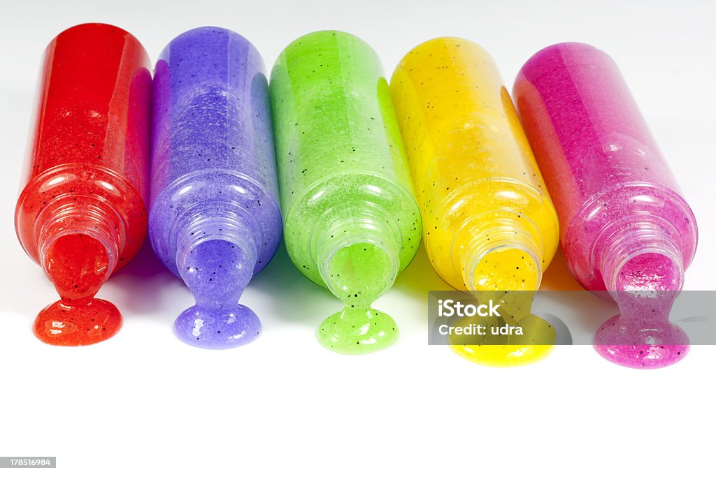 Conjunto colorido banho de peeling garrafa detalhe - Foto de stock de Acessório royalty-free