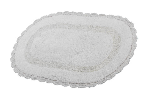 istock bath mat with pile and lace trim, hand-knitted, isolated on a white background 1785175205