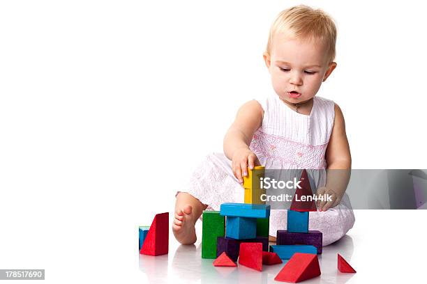 Beautiful Baby Building A Castle Stock Photo - Download Image Now - Achievement, Activity, Blue