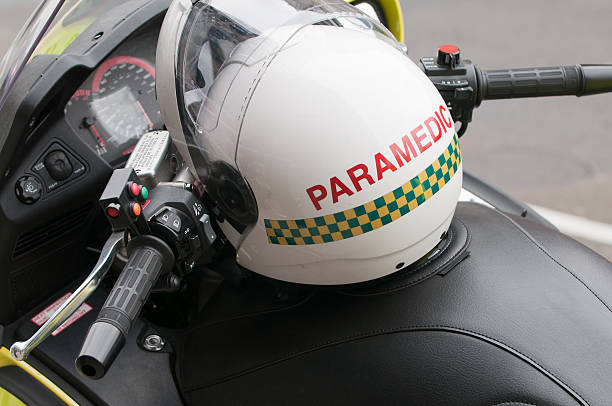 istock Paramedic helemt on a motorbike 178518453