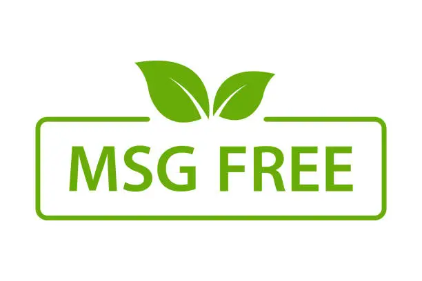 Vector illustration of MSG FREE icon vector. Glutamate no added food package sign for your website design, logo, app, UI.illustration