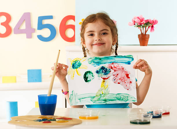 istock Little girl shows her painting 178519372