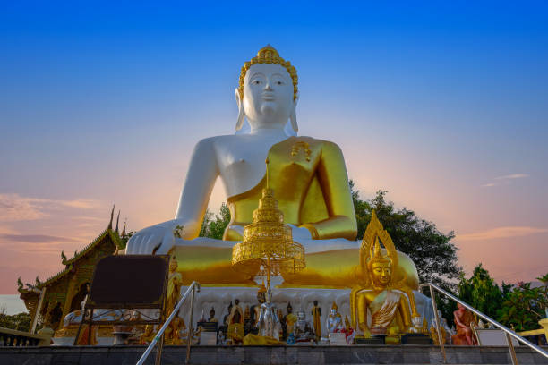 istock Big Buddha Chiangmai Mountain thailand. Big Buddha statue situated on a mountain ridge in Chiang Mai overlooking the city and airport Lovely background Sky 1785198725