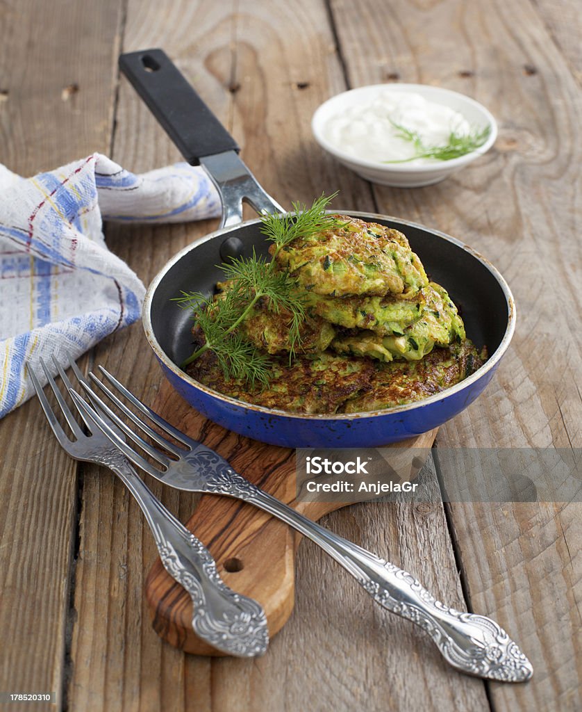 Zucchini pancakes Appetizer Stock Photo