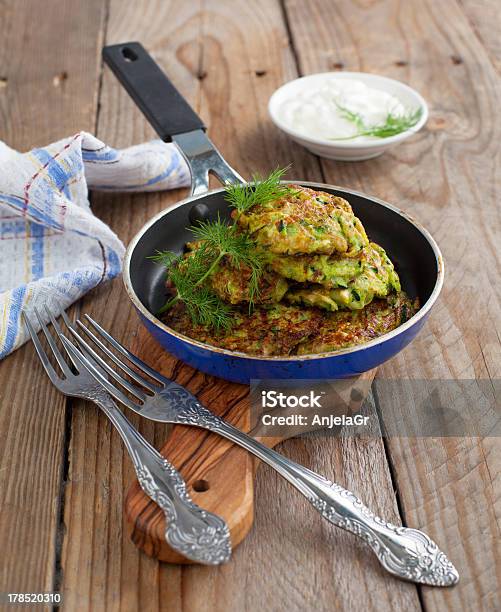 Zucchini Pancakes Stock Photo - Download Image Now - Appetizer, Close-up, Cooked