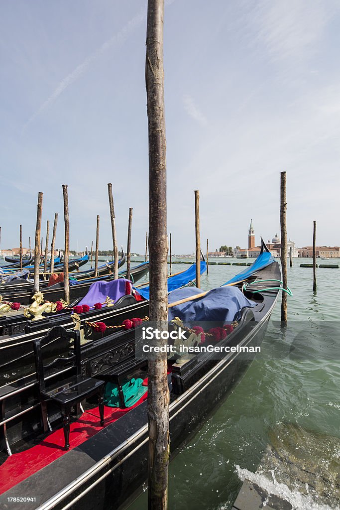 Venedig-Gondeln und San Marco - Lizenzfrei Alt Stock-Foto