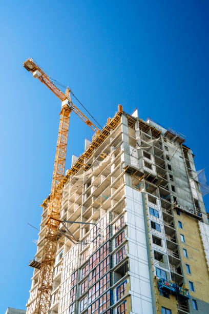 istock Construction of a building. Construction site with crane. Business, development, industry. 1785224422