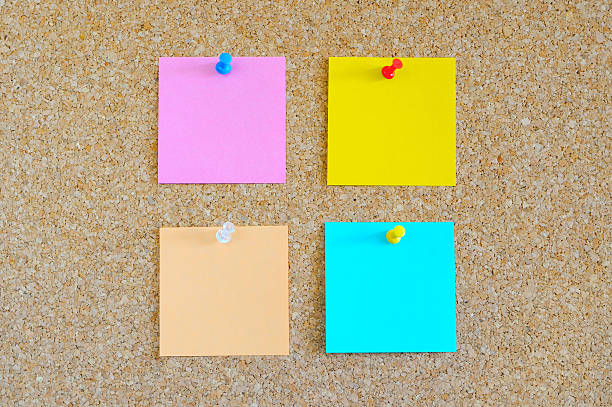 istock Cork board with colorful post-it and push pin 178522944