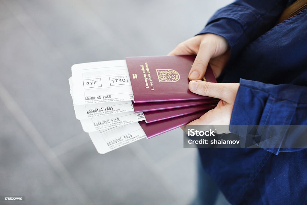 Paszporty i karty pokładowe - Zbiór zdjęć royalty-free (Bilet)