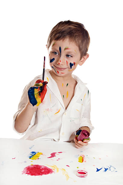istock Little child, drawing paint. 178523477