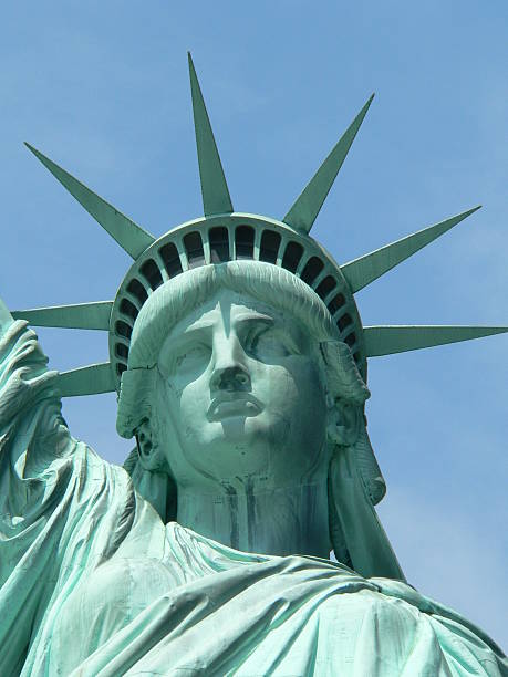 Statue of liberty close up stock photo