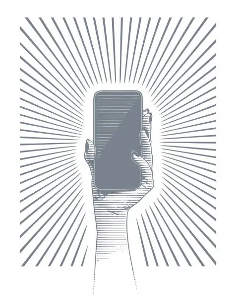 Vector illustration of Hand Holding Phone
